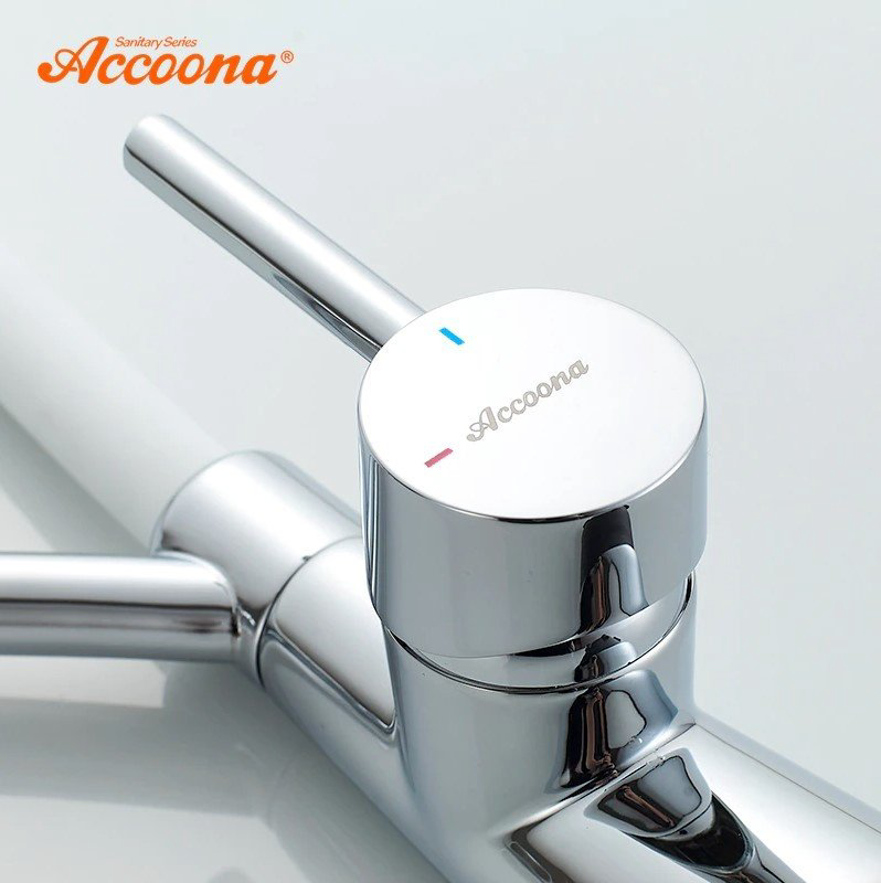 Смеситель с гибким изливом Accoona A4890G-2, латунь, цвет белый, хром купить,NaN