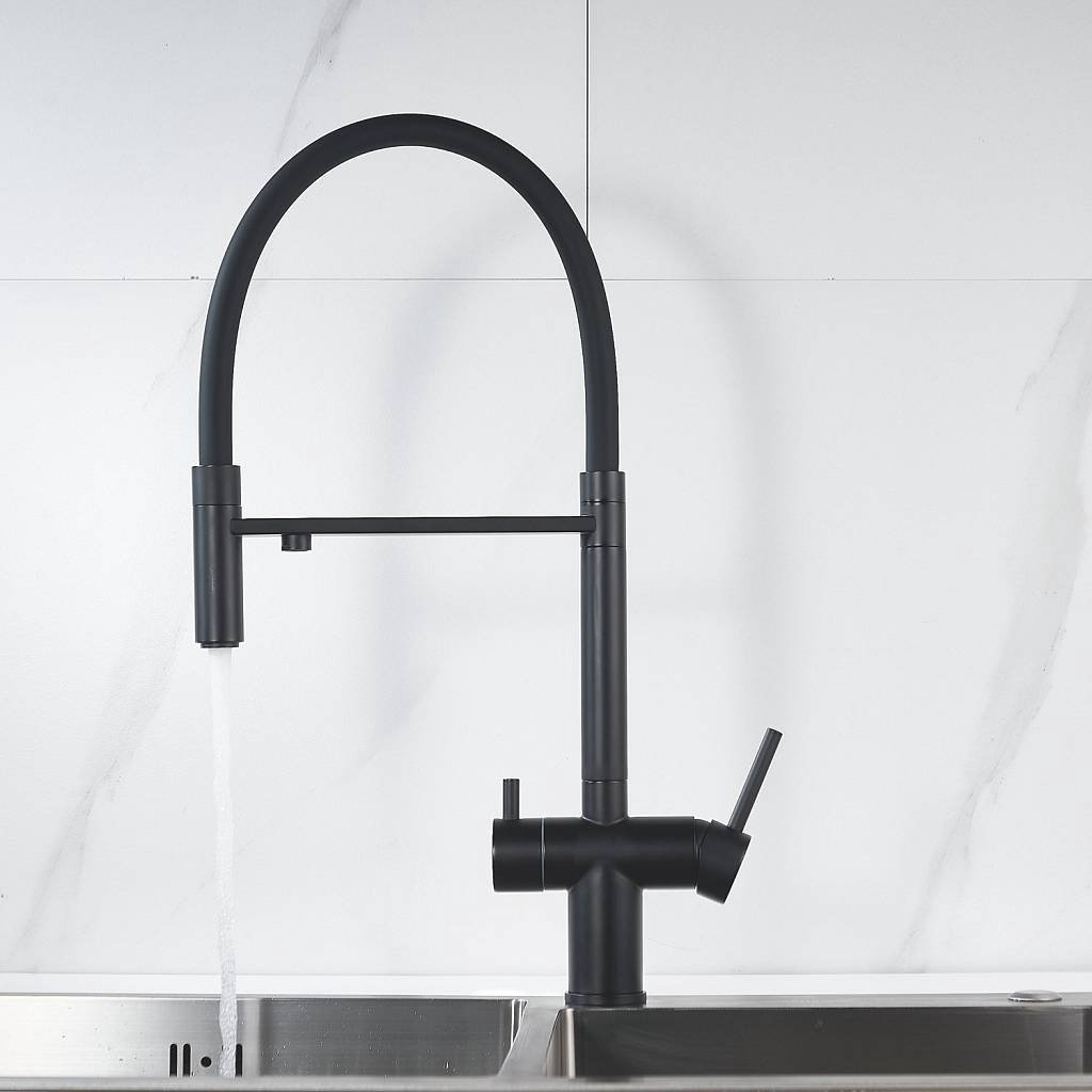 Смеситель с гибким изливом Shevanik S178H, латунь, цвет черный купить,NaN