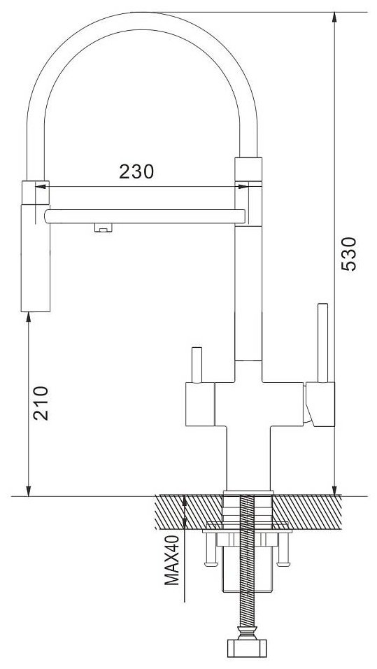 Смеситель с гибким изливом Shevanik S178H, латунь, цвет черный купить,NaN