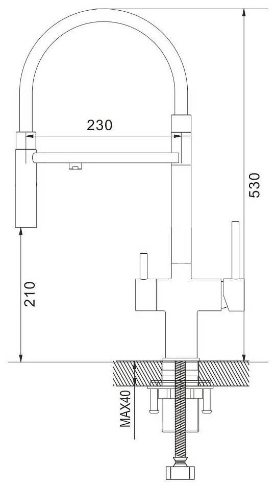 Смеситель с гибким изливом Shevanik S178H, латунь, цвет черный купить,NaN