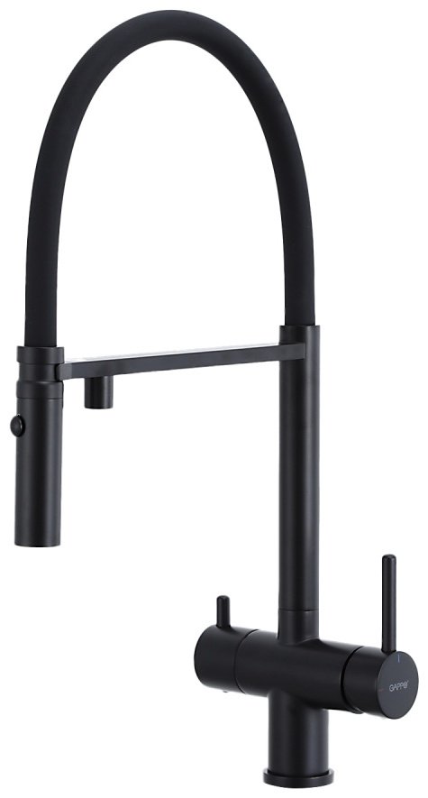 Смеситель с гибким изливом Gappo G4397-86, латунь, цвет черный купить,NaN