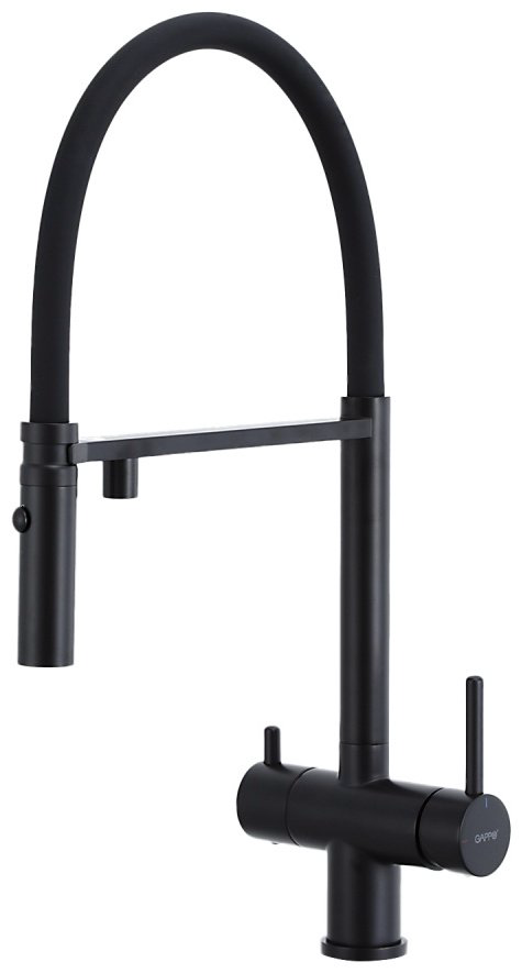 Смеситель с гибким изливом Gappo G4397-86, латунь, цвет черный купить,NaN