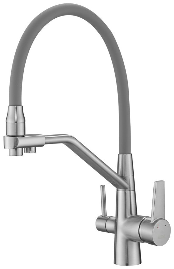 Смеситель с гибким изливом Rose R558L, латунь, цвет сатин купить,NaN