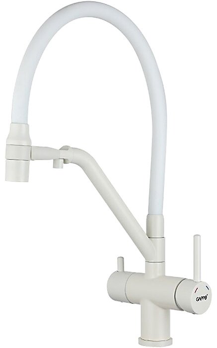Смеситель с гибким изливом Gappo G4398-88, латунь, цвет белый купить,NaN