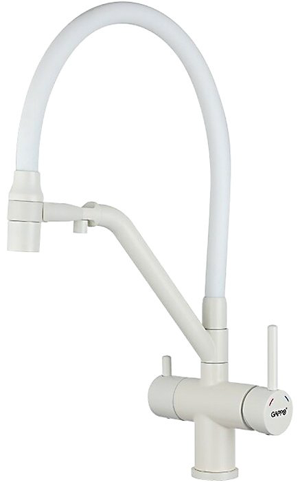 Смеситель с гибким изливом Gappo G4398-88, латунь, цвет белый купить,NaN