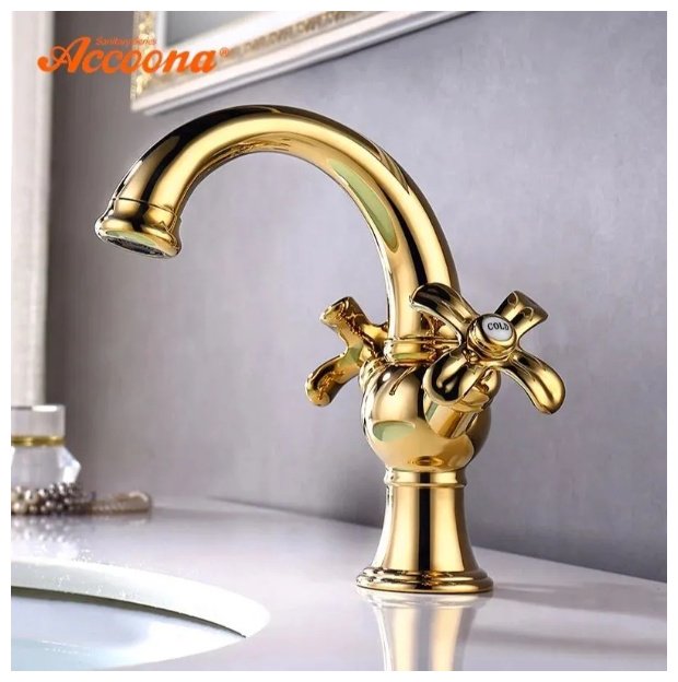 Смеситель для раковины (умывальника) Accoona A96106W, двухзахватный - ForteMarket Смеситель для раковины (умывальника) Accoona A96106W, двухзахватный купить,86000