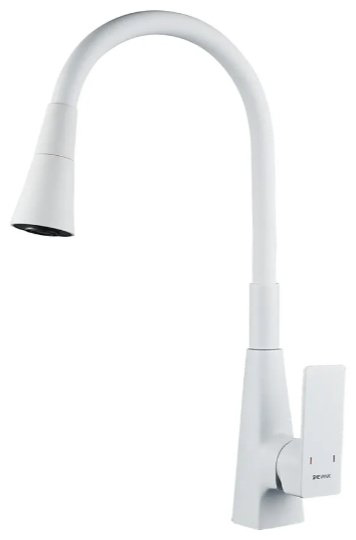 Смеситель с гибким изливом Shevanik S543C-1, латунь, цвет белый купить,39500