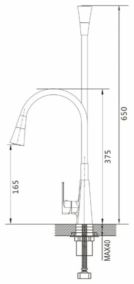 Смеситель с гибким изливом Shevanik S543C-1, латунь, цвет белый