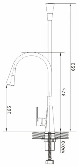 Смеситель с гибким изливом Shevanik S543C-1, латунь, цвет белый купить,39500