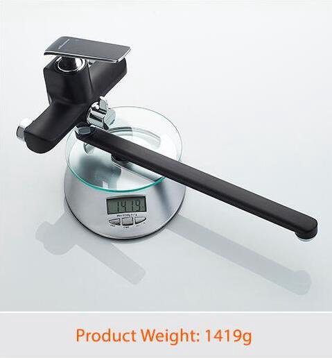 Смеситель для ванны Accoona A71123F, латунь, цвет черный купить,NaN