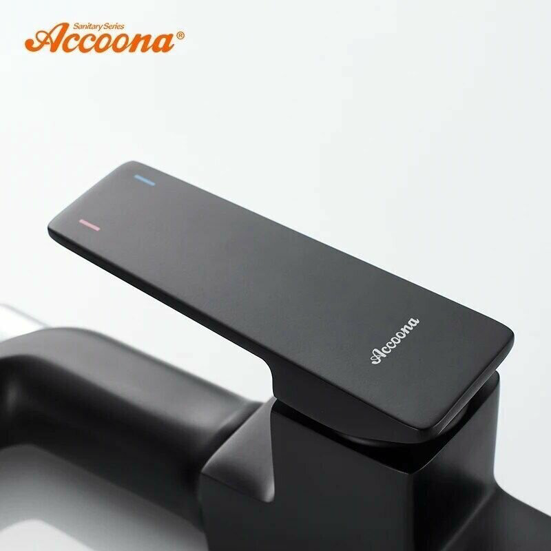 Смеситель с гибким изливом Accoona A44124F, латунь, цвет черный купить,NaN
