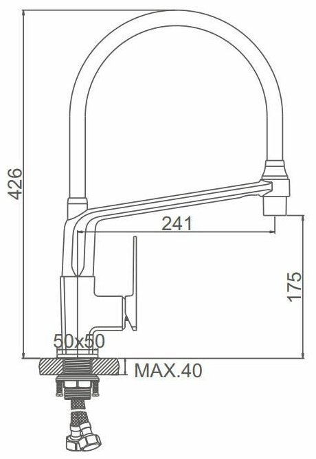 Смеситель с гибким изливом Accoona A44124F, латунь, цвет черный купить,NaN