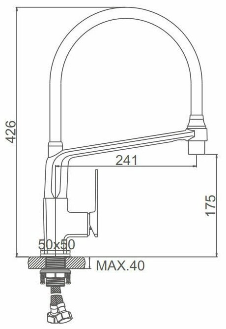 Смеситель с гибким изливом Accoona A44124F, латунь, цвет черный купить,NaN