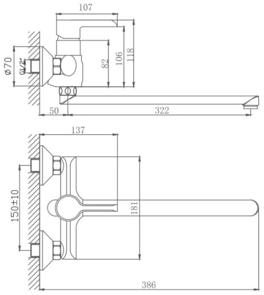 Смеситель для ванны Shevanik S6022H, латунь, цвет черный купить,NaN