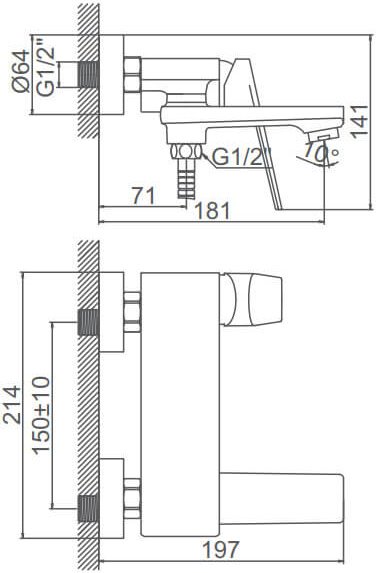 Смеситель для ванны Accoona A63125, латунь, цвет хром купить,NaN