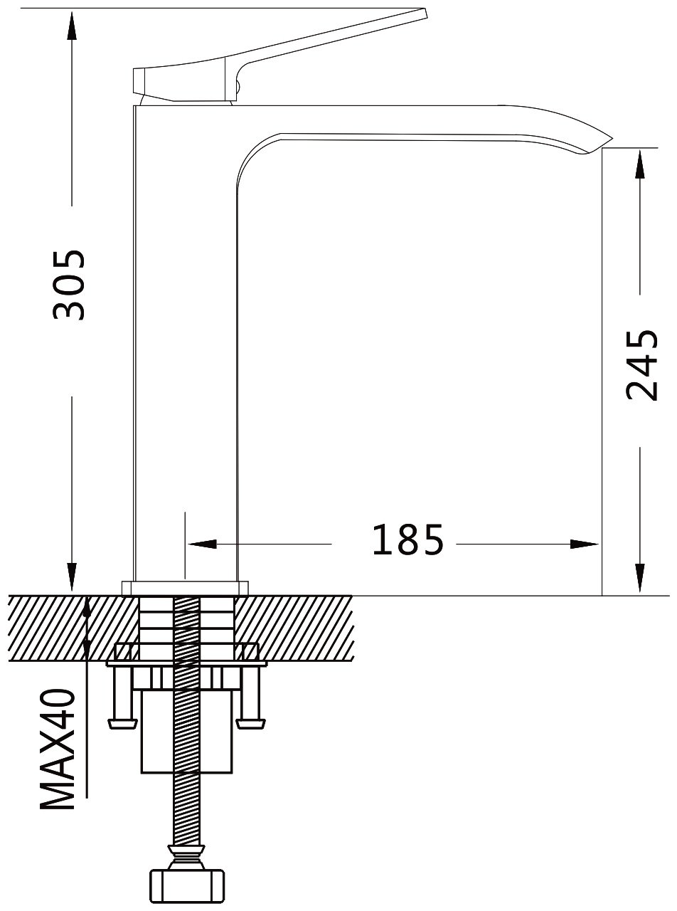 Смеситель Shevanik S4111H, латунь, цвет черный купить,NaN