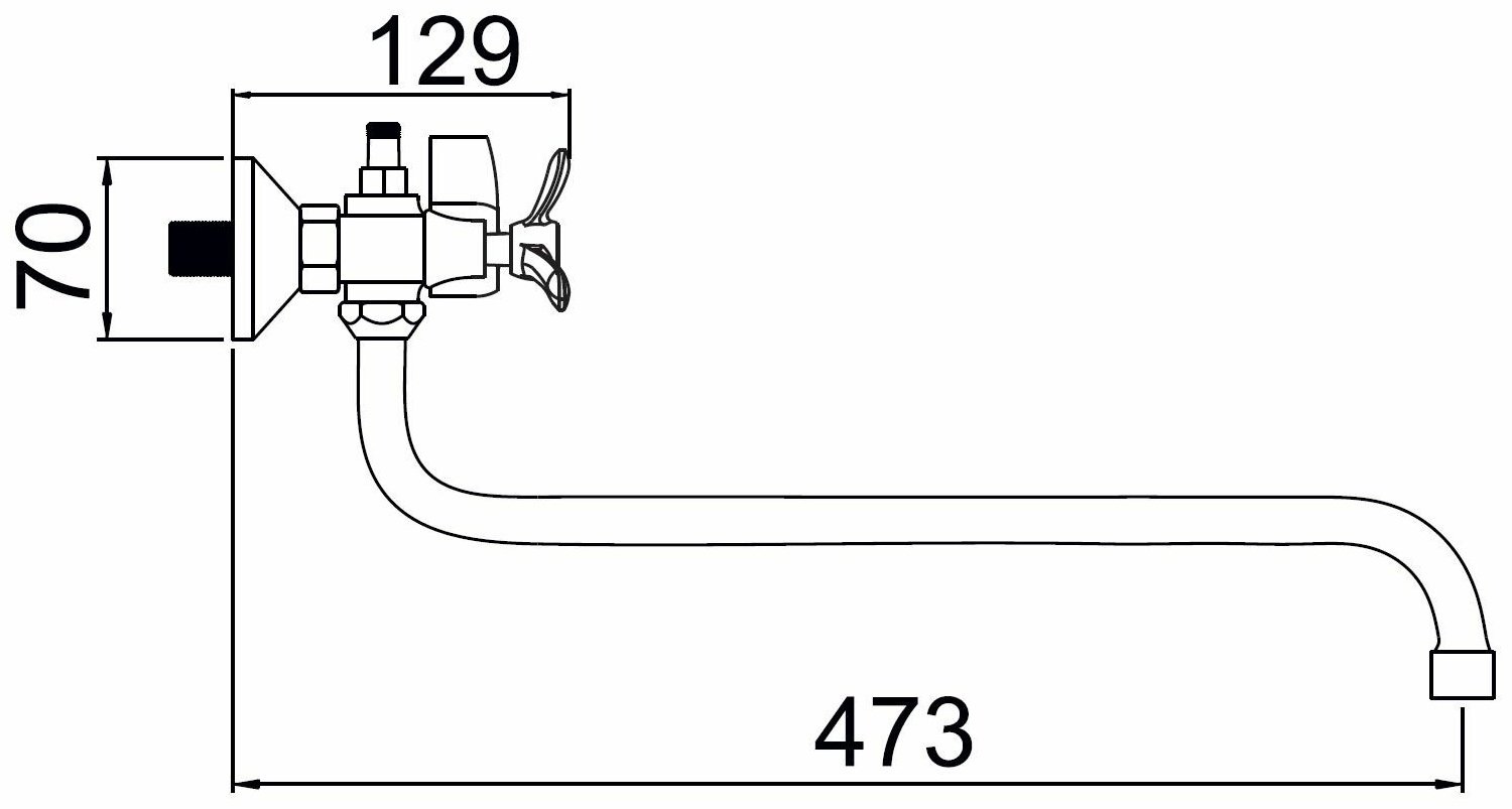 Смеситель для ванны с душем Potato P2467 , двухзахватный