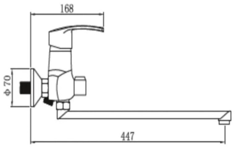 Смеситель для ванны Potato P2222B, латунь, цвет хром купить,45869