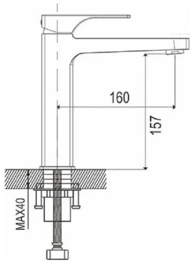 Смеситель Rose R1001H, латунь, цвет черный купить,NaN