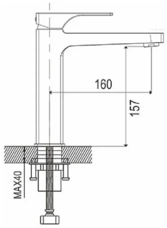 Смеситель Rose R1001H, латунь, цвет черный купить,NaN