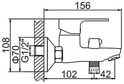Смеситель для ванны LEDEME L3003, латунь, цвет хром
