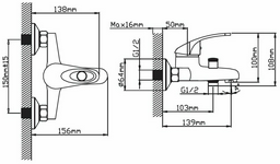 Смеситель для ванны Cronwil CD040-30, однозахватный