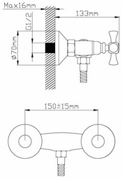 Смеситель для ванны Potato P2064, латунь, цвет хром