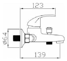 Смеситель для ванны Potato P30211, латунь, цвет хром купить,30800
