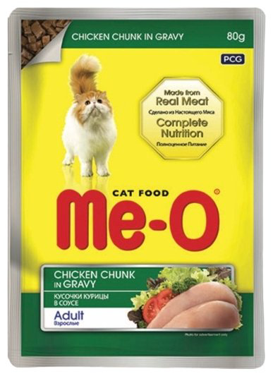 Корм Me-O кусочки в соусе курица 80 г 1 шт