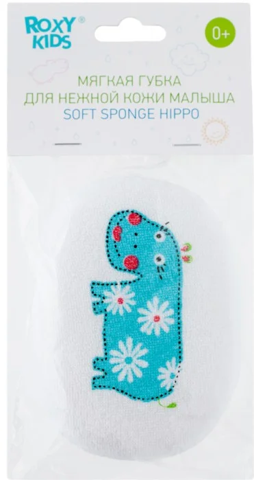 Губка для тела Roxy-Kids хлопок/махра 11.5х8.5см голубая купить,NaN