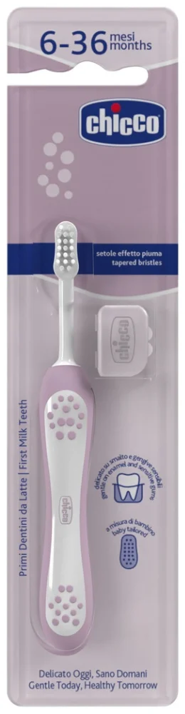 Зубная щетка Chicco экстра-мягкая 6м+ сиреневая купить,NaN