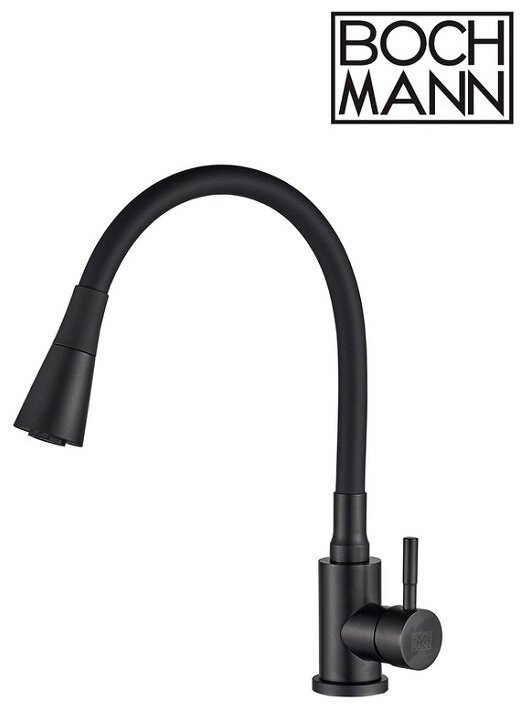 Смеситель с гибким изливом Boch Mann BM10421, латунь, цвет черный купить,NaN