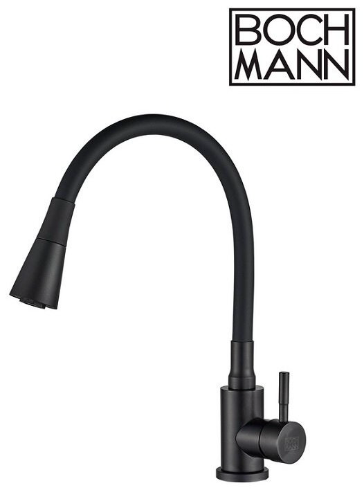 Смеситель с гибким изливом Boch Mann BM10421, латунь, цвет черный купить,NaN