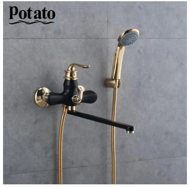 Смеситель для ванны с душем Potato P22219-6, однозахватный купить,53600