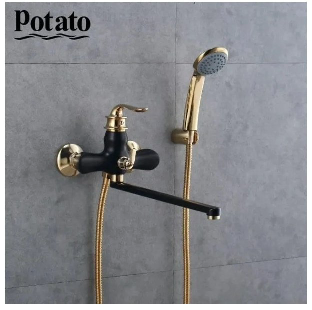 Смеситель для ванны с душем Potato P22219-6, однозахватный купить,53600
