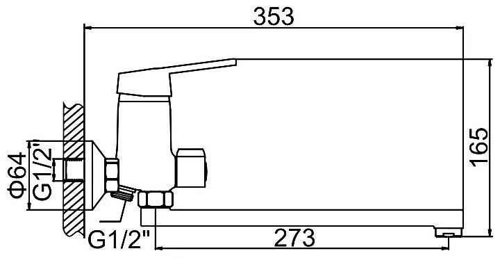 Смеситель для ванны LEDEME L2268B, силумин, цвет хром купить,24200