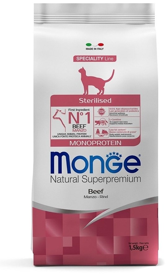Корм Monge Monoprotein Sterilised для стерилизованных говядина 1.5 кг
