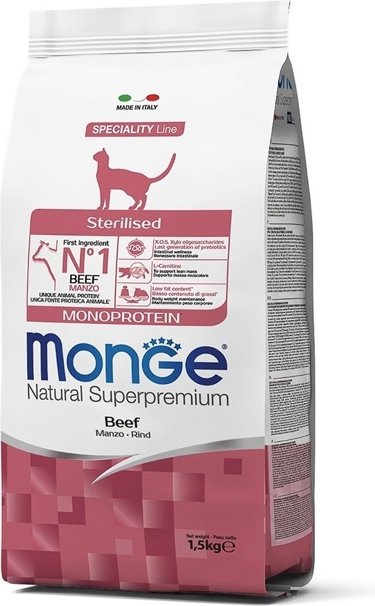 Корм Monge Monoprotein Sterilised для стерилизованных говядина 1.5 кг