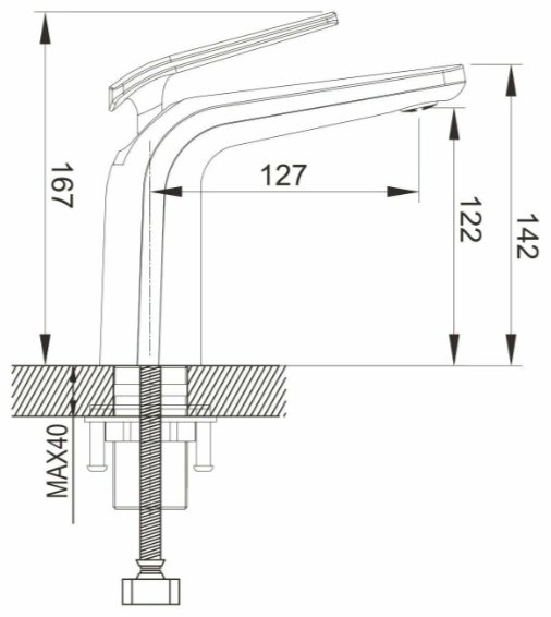 Смеситель Rose R3901C, латунь, цвет белый купить,NaN