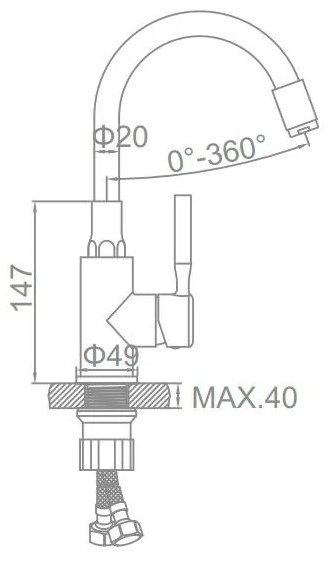 Смеситель с гибким изливом Accoona A9890F-2, латунь, цвет черный купить,NaN
