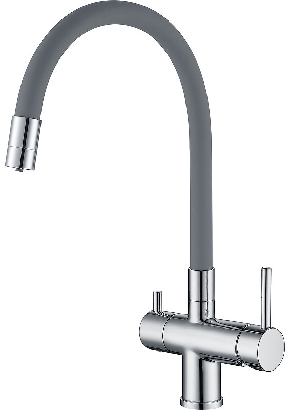 Смеситель с гибким изливом Gappo G4398-30, латунь, цвет серый купить,NaN