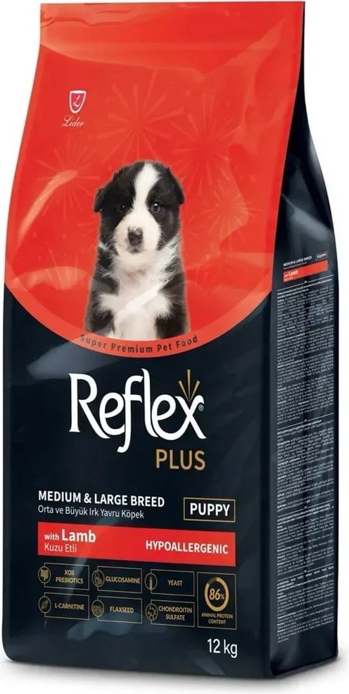 Reflex Plus MEDIUM LARGE BREED JUNIOR DOG FOOD LAMB AND RICE для щенков средних и крупных пород с ягненком и рисом 12 кг