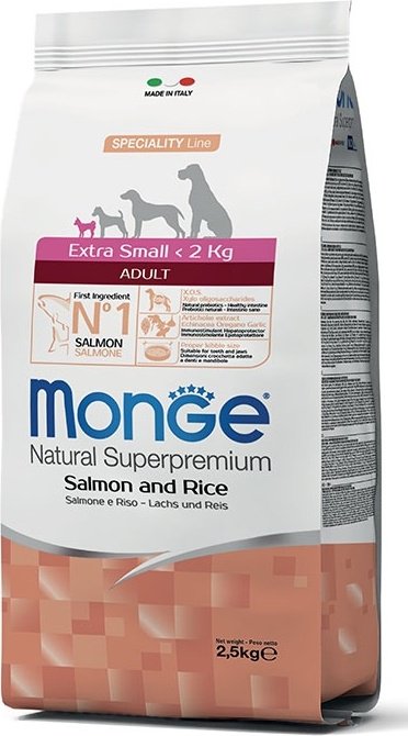 Корм Monge Extra Small Adult Salmon для экстра мелких пород лосось 2.5 кг