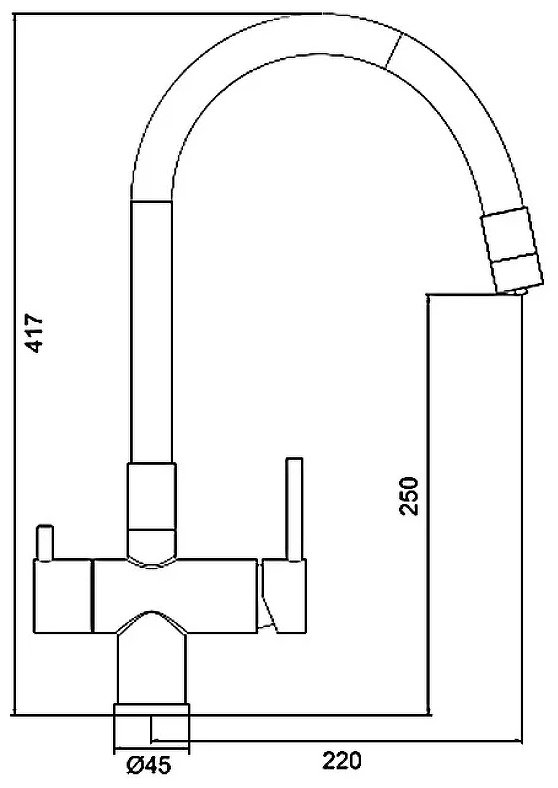 Смеситель с гибким изливом Gappo G4398-30, латунь, цвет серый купить,NaN
