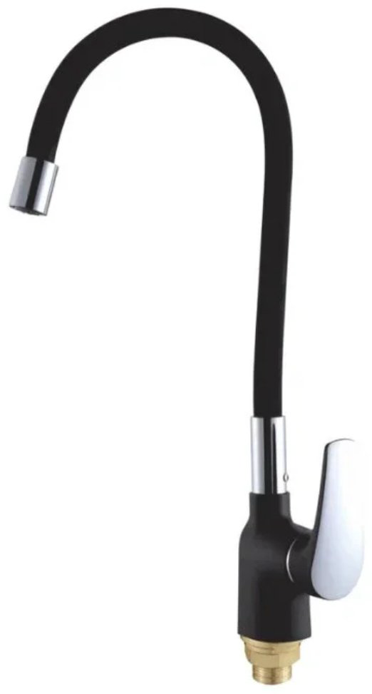 Смеситель с гибким изливом Shevanik S443-3, латунь, цвет черный, хром купить,NaN