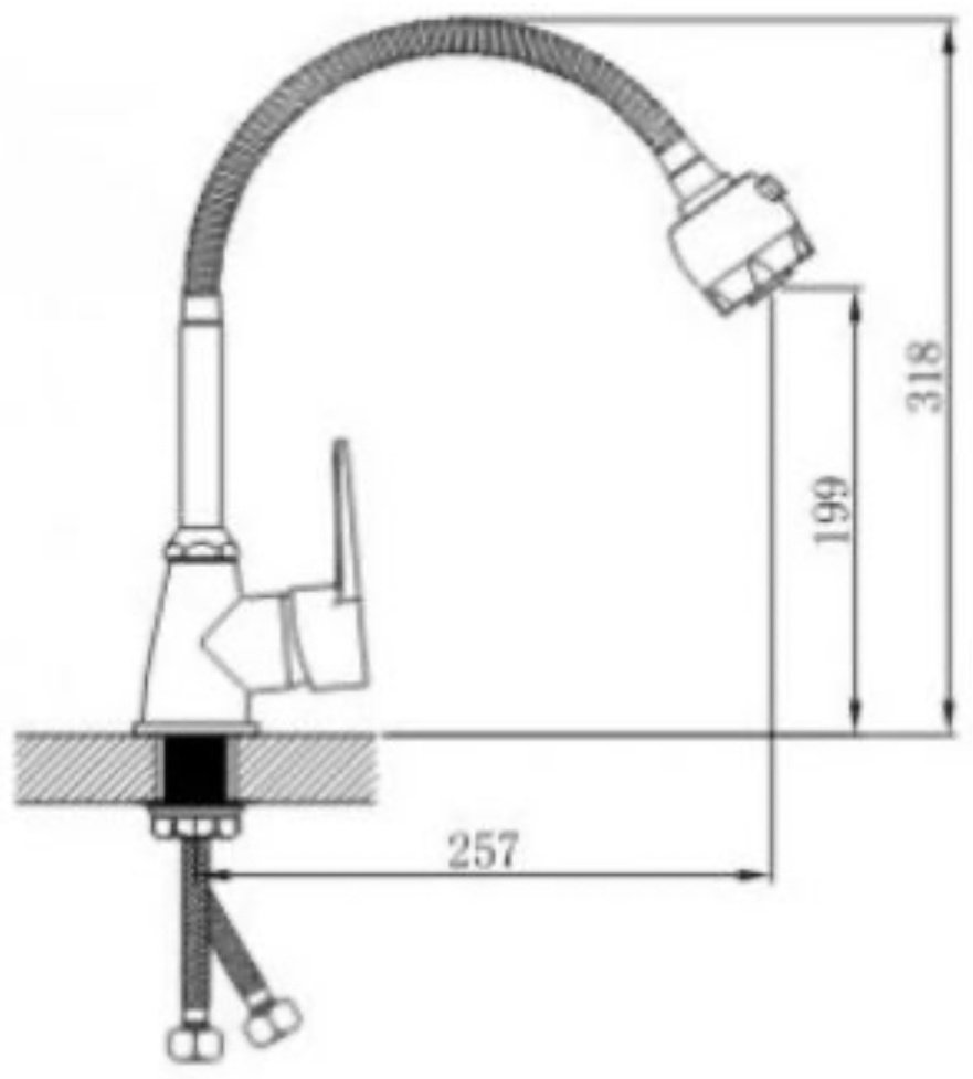 Смеситель с гибким изливом Potato P36270, латунь, цвет хром купить,30200