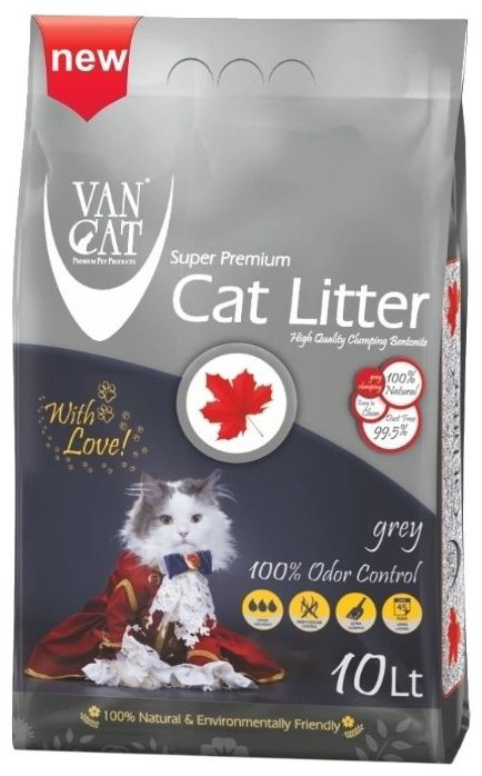 Наполнитель Van Cat Grey комкующийся 8.5 кг