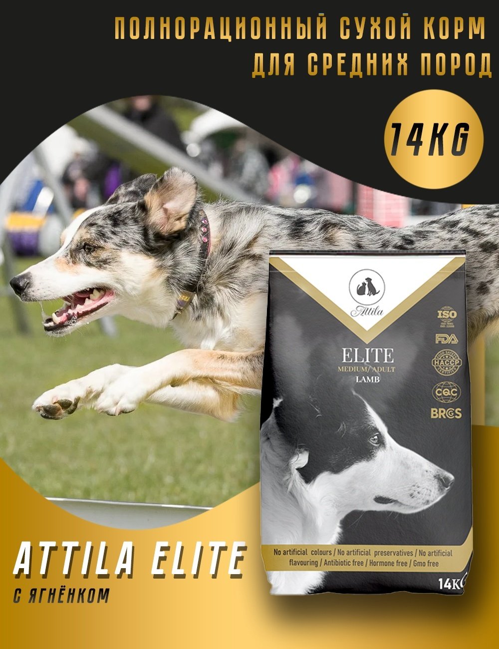 Корм ATTILA ELITE Medium Adult Lamb Ягненок для взрослых средних пород 14 кг