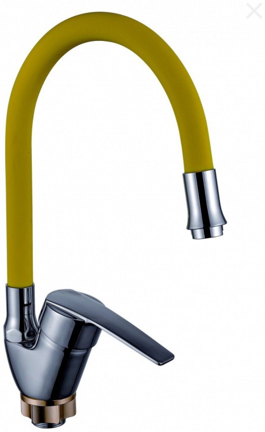 Смеситель с гибким изливом Potato P58278-10, цинк, цвет желтый, хром купить,30200