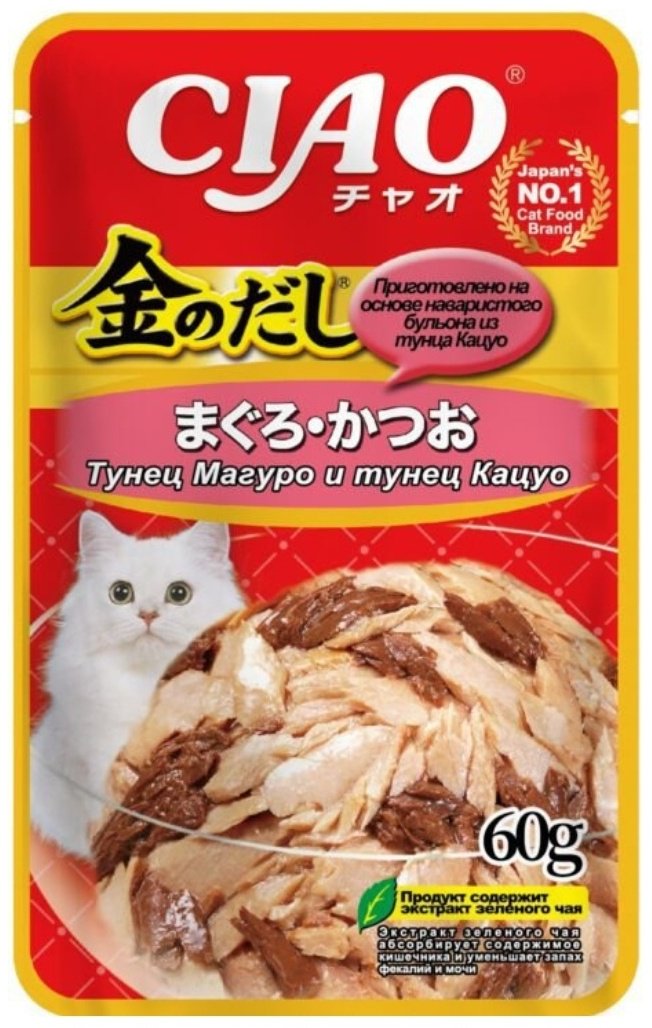 Корм INABA кусочки в желе тунец 60 г 1 шт
